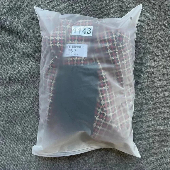 VTG Alfred Dunner Gingham Blazer Jacket Red Petite10 Wool Preppy Career Academia - Picture 14 of 14